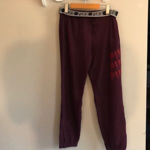Burgundy sweatpants from PINK